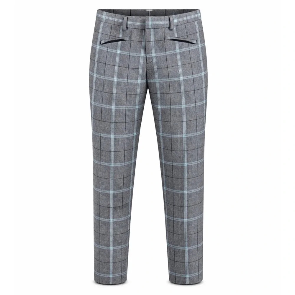 GAP Skinny Ankle Pants Women 12 Plaid Grey Blue Casual‎ Office preppy trousers